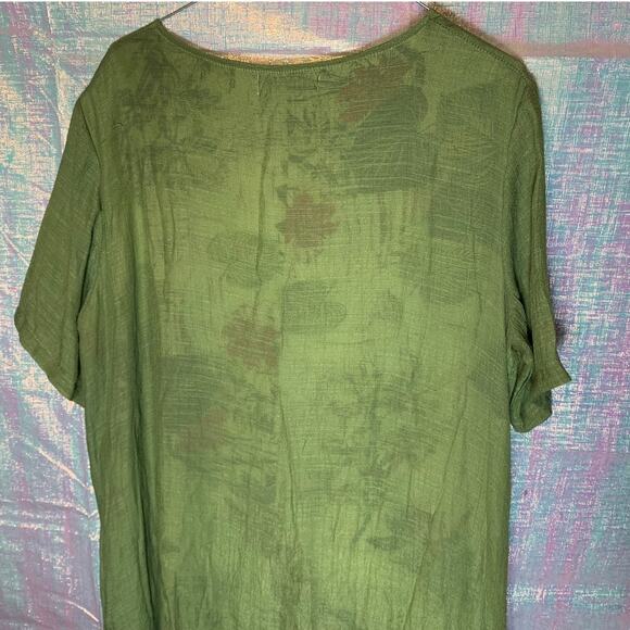 Cellabie Floral Short Sleeve Dress Womens 2XL 100% Cotton Lagenlook tropical - Picture 8 of 9